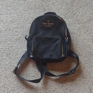 Kate Spade Black Backpack with Gold Details